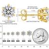 3 Sharp Claw Pass Diamond Tester Moissanite Stud Earrings 14K White Gold 925 Silver VVS 4-7.5mm Moissanite Stud Women Earrings