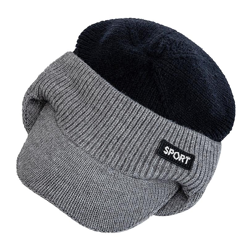 Ny Vintermössa Pälsfodrad Mössa Varm Öronlapp Brättkeps Stilfulla Hattar För Män Utomhus Förtjockad Skidsporter Stickad Mössa Varm Gåva