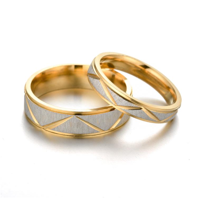 Japanese and Korean Light Luxury Temperament Titanium Steel Ring Female, Rhombus Triangle Personalized Couple Ring, Jewelry