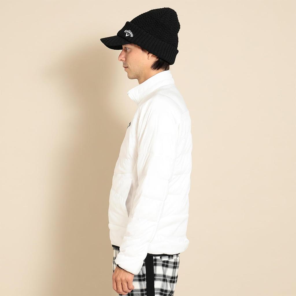 Callaway Padded Blouson Stretchy and Golf Outerwear C23215104 M Men's Water-Repellent Full-Zip (Star Stretch Windproof) / / 1030_White