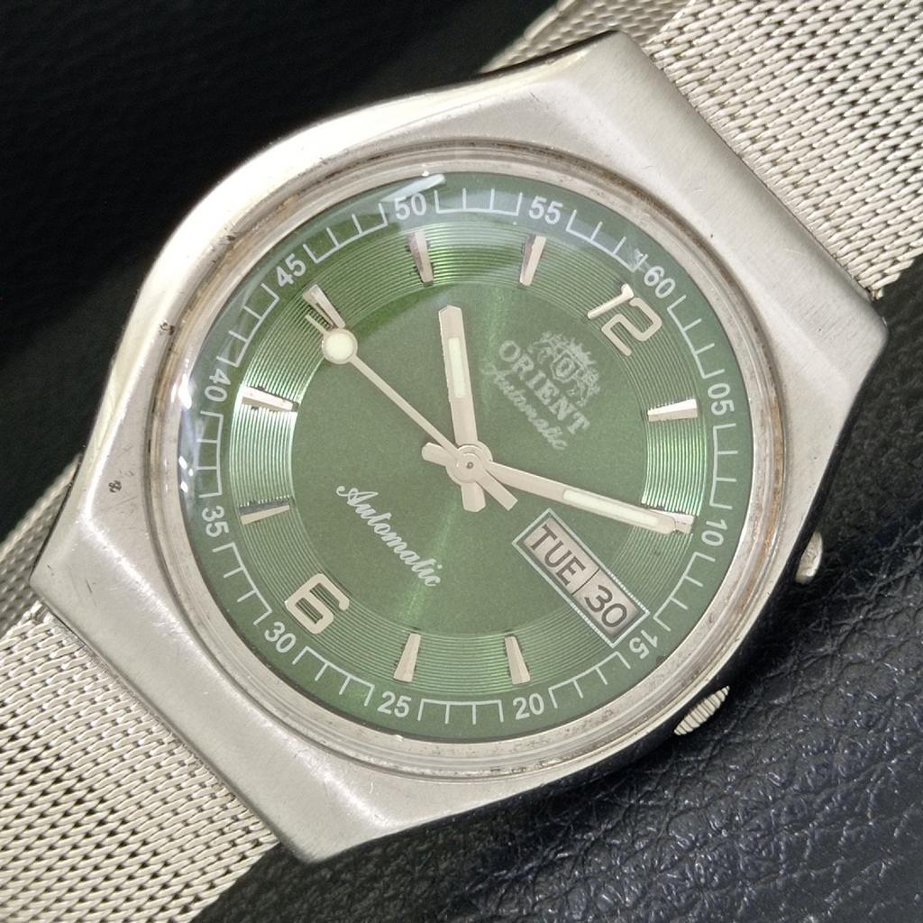 

ВИНТАЖНЫЕ МУЖСКИЕ ЧАСЫ ORIENT AUTOMATIC 46941 ЯПОНИЯ С ЗЕЛЕНЫМ ЦИФЕРБЛАТОМ a500716-5 R154-a500716