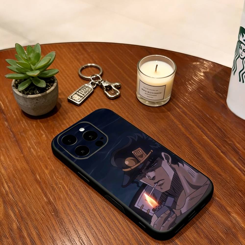 

JoJo Bizarre Adventure Phone Case For iPhone 17,16,15,14,13,12,11 Plus,Pro Max,XS,Soft Silicone Black Cover iPhone17Pro