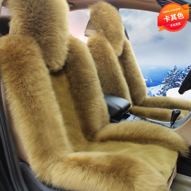 Cuscino Universale per Sedile Auto in Lana e Peluche Invernali - Antiscivolo, Caldo, Coprisedile Lunga Pila per Sedile del Conducente