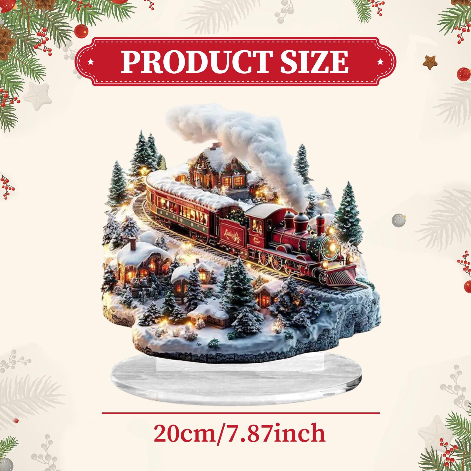 

Christmas Decorations Creative Acrylic 2D Flat for Bedroom Living Room Table Plaque Ornament Table Decoration with Base Gifts