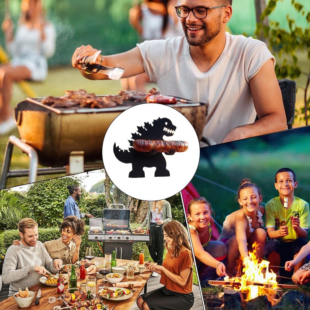 Grilovací stojan Přenosný držák na hot dogy Kovový Kreativní Vtipné Grilovací příslušenství Pro Kuchyňské akce Grilování Kempování Zahrada