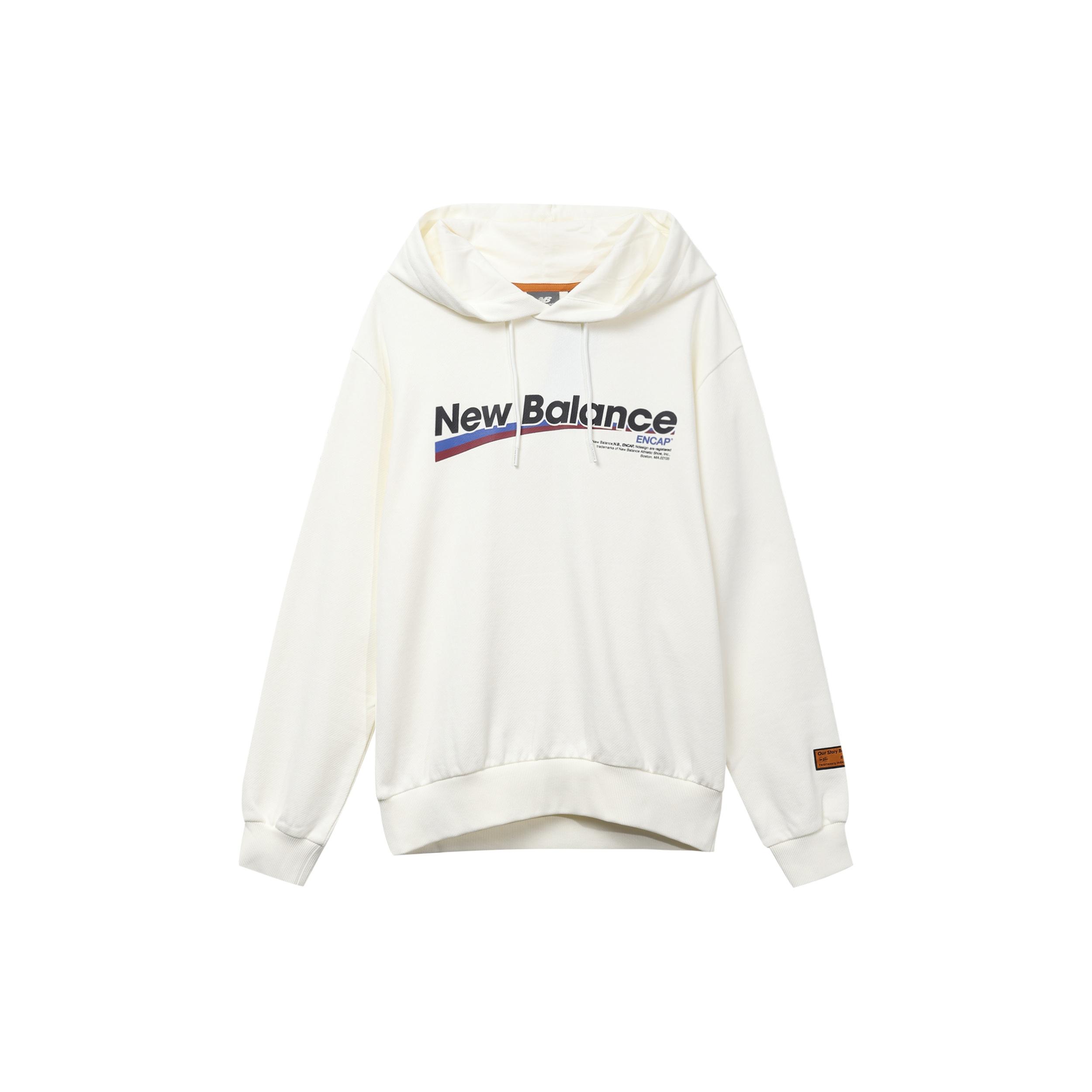 New Balance hooded Casual Pullover Couple Style White Men s NCA34013-IV XL