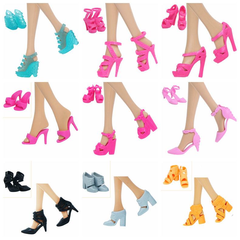 Mixed Style 11.5'' Girl Doll Shoes Sandal Boots Slipper Mini High Heel Shoes for 30cm Doll Accessories Toy
