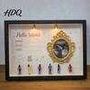 Custom Family Memory Box DIY Mini Museum Silhouette with Light Photo Display Frame Kit Shadow Gift Gold Frames Figurines Keepsake for Baby Newborn