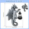 Dragon Figure with Solar Lights Resin Funny Dragon Figure Garden Decoration Yard Sculpture for Festival Outdoor Decor
