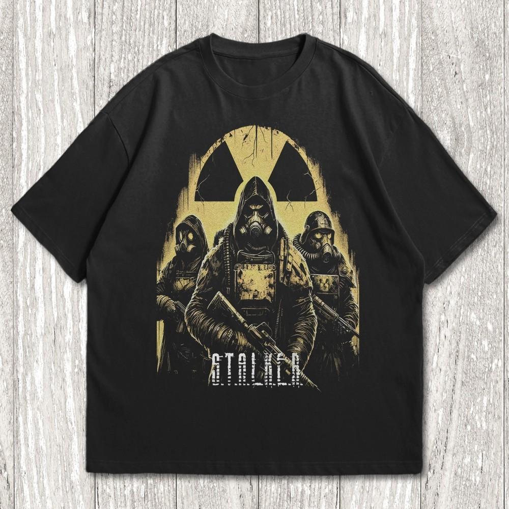 Футболка Stalker Игра Футболка Stalker 2 Футболка Чернобыль унисекс Размеры Унисекс Футболка XXXL