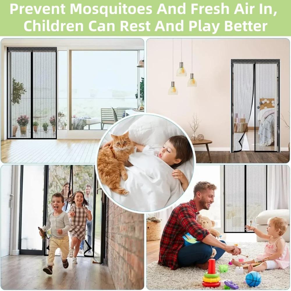 Magnetic Screen Door Net Anti Mosquito Household Ventilation Curtain Magnetic Net Automatic Closing Mesh For Kitchen Living Room