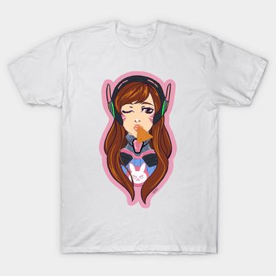 T-Shirt Damen Doritos Dva Harajuku Print Kawaii T-Shirt Sommer Kurzarm Damen T-Shirt Top Tee