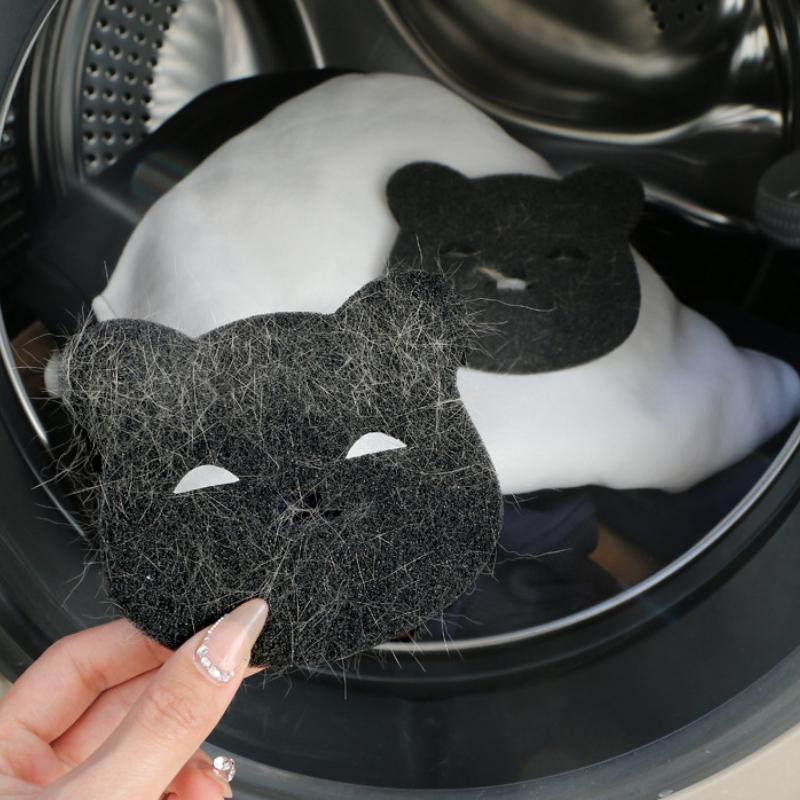 1pcs Of Household Pet Hair Remover, Machine Washed Bear Sticky Sponge, Reusable, Suitable For Washing Machine, Dryer, Black
