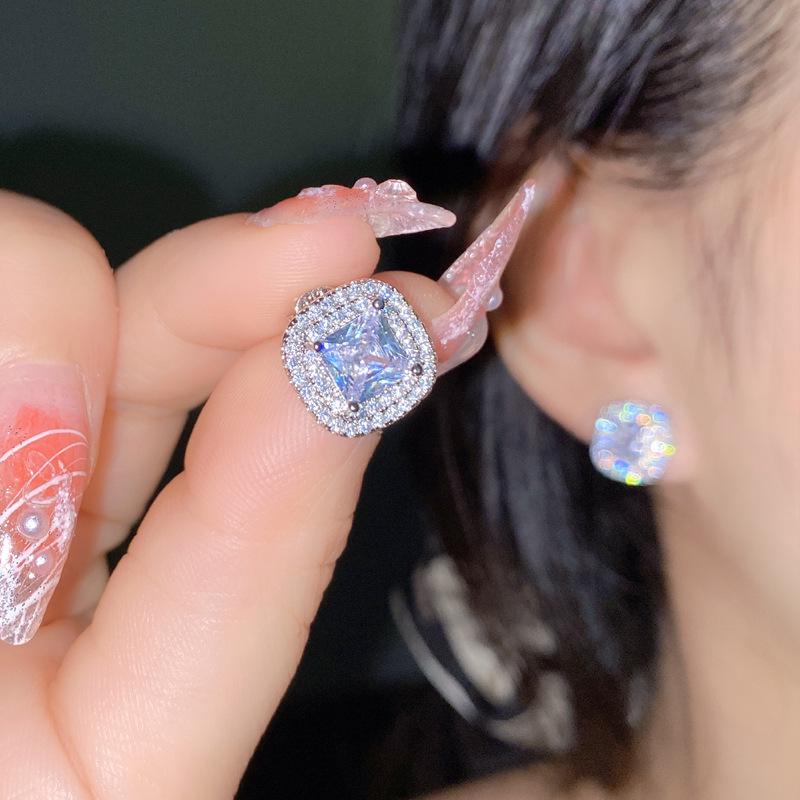 Purple & Pink Gemstone Jewelry Set: Grape Stud Earrings and Asscher Cut Adjustable Ring