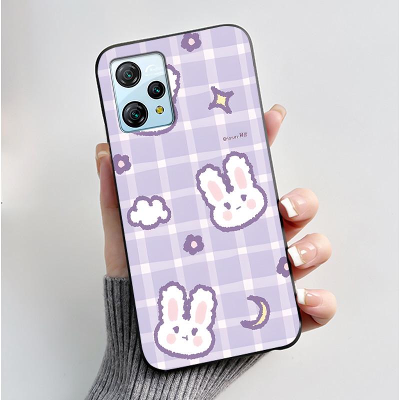 For Blackview A53 Case Blackview A53 Pro Back Cover Luxury Cute Love Rabbit Funny Black TPU Soft Silicone Protective Phone Case