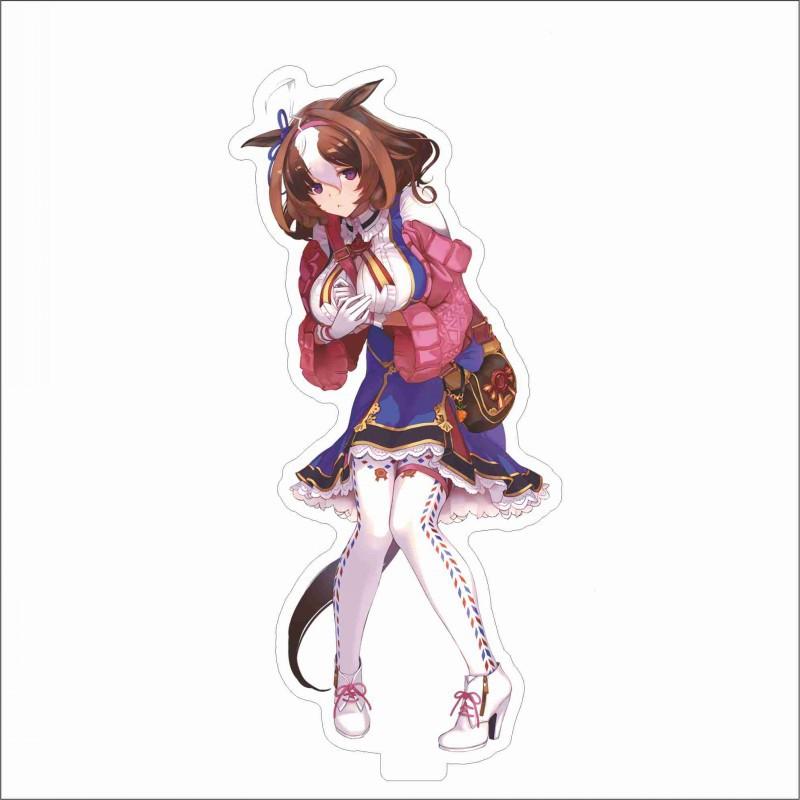 Japan Beautiful Derbil 15 Cm Cartoon Characters Acrylic Double-sided Stand Model Kawaii Cute Office Decoration Panel Permanent Recording Fans
