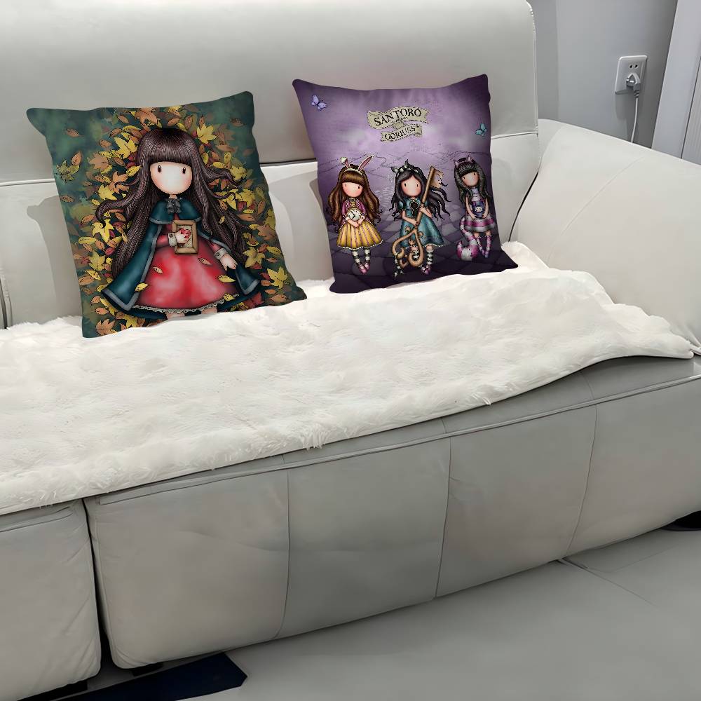 Cute G-Gorjusses S-Santoro Decorative Room Aesthetics Pillow Case Home Decor Bedroom Sofa Bed Couch Pillow Cover 45x45