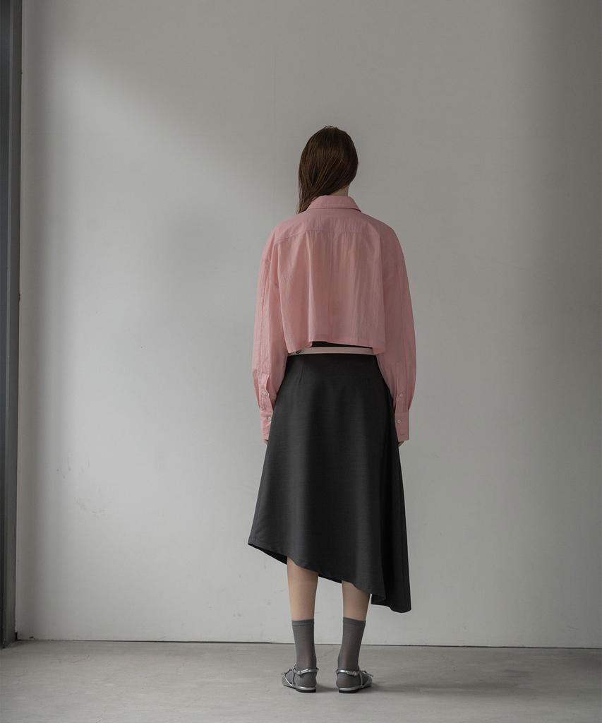 Mosyupamosyu Asymmetrical Layered Skirt [Charcoal]