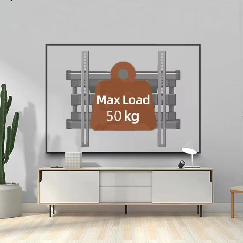 70cm Wysuwany Długi Ramię Uchwyt TV na Ścianę, 32-65 cali Pełny Ruch Uchwyt TV na Ścianę Obrotowy Pochylany Poziomowy Przegubowy, Maks. VESA 400x400mm