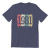 40th Birthday 40 Years 1981 Vintage Men’S Premium T-Shirt Games Pink Punk New Tops Shirts Men Tshirts Graphic