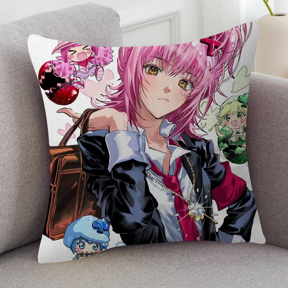 Anime Shugo Chara! Cartoon Series Square Pillowcase Soft Waist Sofa Cushion Cover Bedroom Room Pillowcase