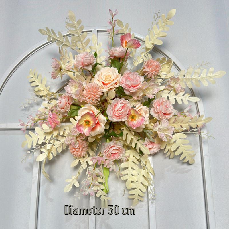 Triangular Silk Flower Wedding Arch Arrangement for Reception Background