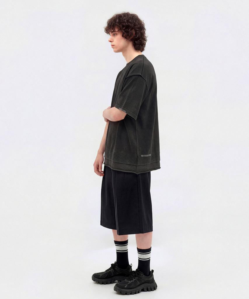 CUTZ Stone Washed Stitch Short Sleeve Knit