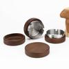 Walnut Wood Ashtrays Stainless Steel Liner Indoor Outdoor Ash Tray For Home With Lid Covered Windproof Ashtray desk accessories