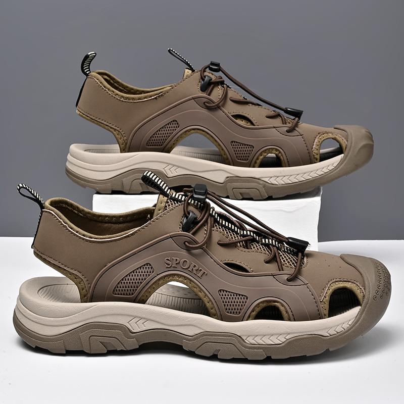 Men's Sport Sandals Comfortable Breathable Outdoor Lightweight Beach Sandals Soft Soled Closed Toe Trail Walking Casual Sandals