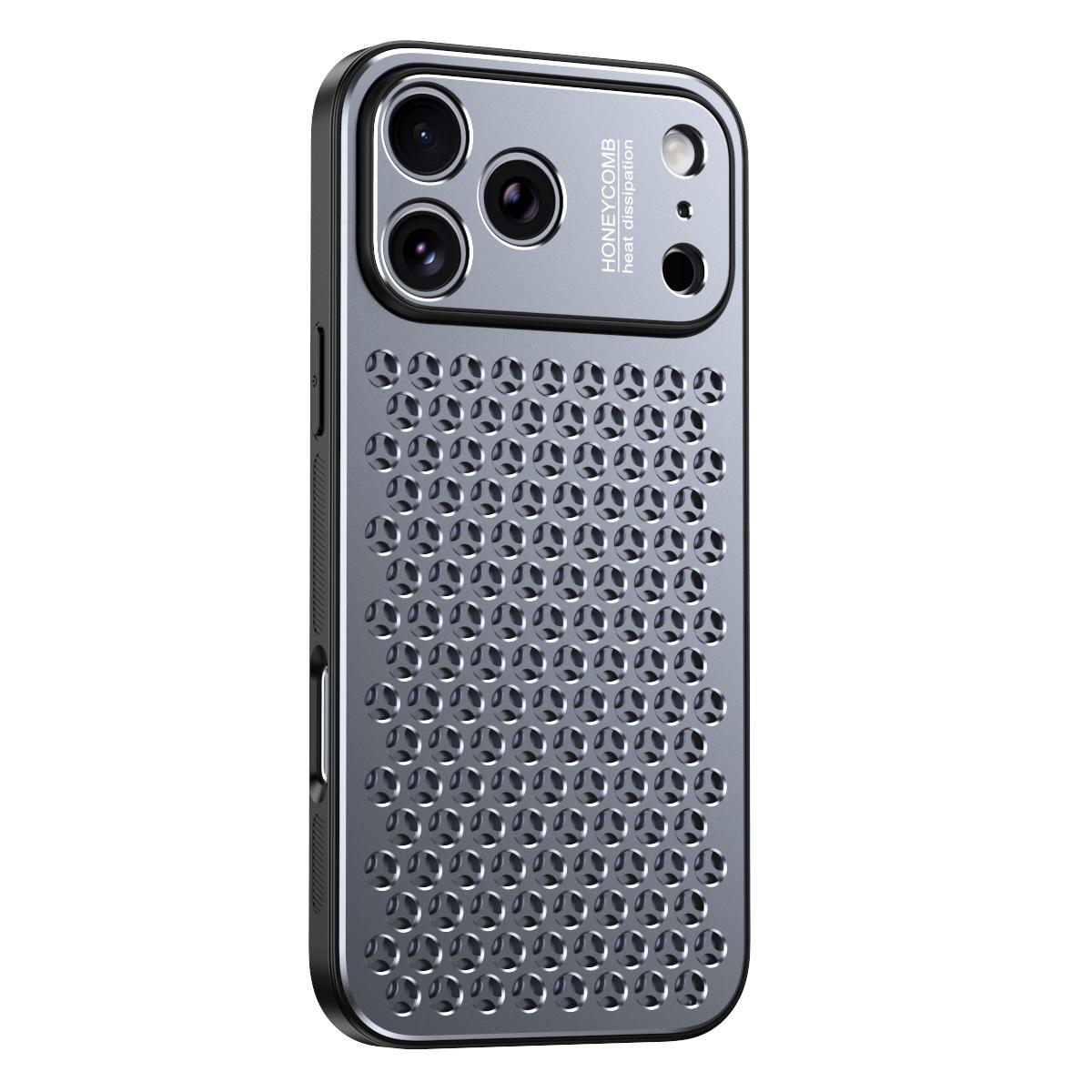 

Чохол для телефону з алюмінієвого сплаву для iPhone 17 16 Pro Max 15 14 13 Металева дихаюча задня кришка iPhone 16 Plus сірий