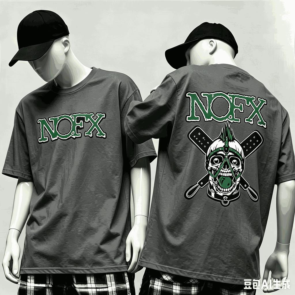 Maglietta Nofx Band per Regalo Fan Unisex Unisex Harajuku Oversize Unisex Manica Corta Streetwear Alta Qualità Coppie Classica Morbida T-shirt