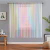 Cortinas transparentes con diseño de arcoíris claro y fluido, con protección UV, lavables a máquina, de poliéster, para sala de estar, dormitorio, cocina, cafetería y restaurante.
