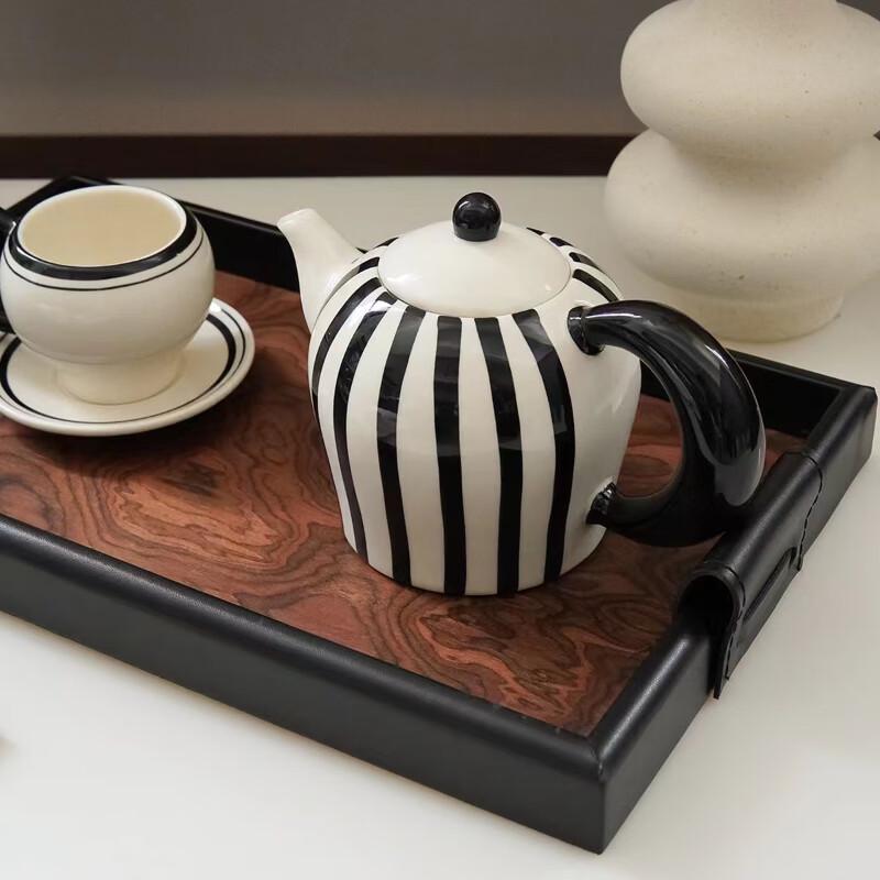 Shangqi Vintage Ceramic Tea Set with Pot and Four Cups