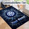 Custom Text Printed Rug Inter Milan Non Slip Floor Carpet For Home Room Decor
