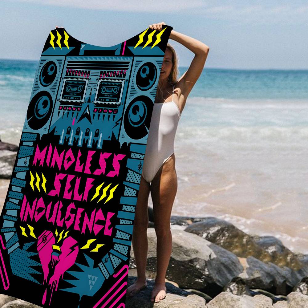 Retro Mindless Self Indulgence Band MSI Beach Towel Bath Towels Microfiber Quick Dry Custom Sand Free Beach Yoga Spa Gym Pool