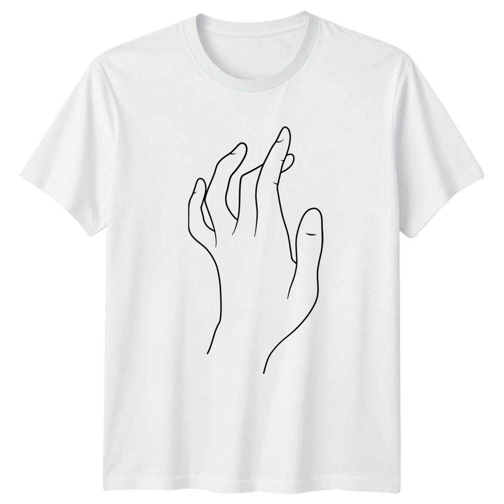 Minimalist Hand Line Art TShirt Modern Art Aesthetic Birthday Gift S