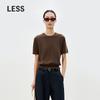 LESS Women's 100% Cashmere Round Neck Short Sleeve Sweater
