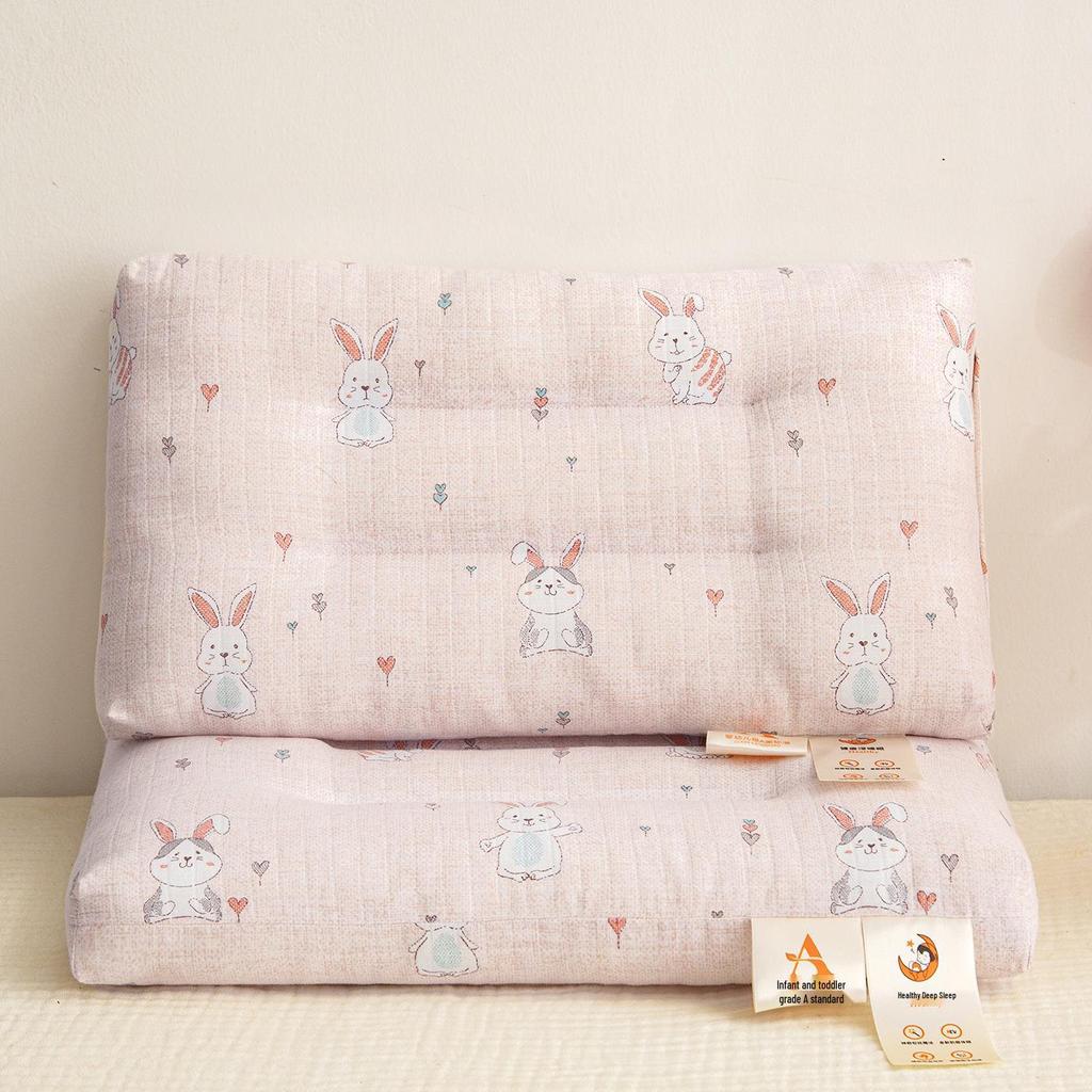 Children's Double Layer Cotton Cartoon Pillow, Ideal for Kindergarten Naps and Neck Support.