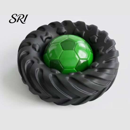 Interactive Dog Toy Football Tire Chew Built-in Squeaker Tennis Pet Gum Massager Puppy Bite Resistant Teething Boredom with