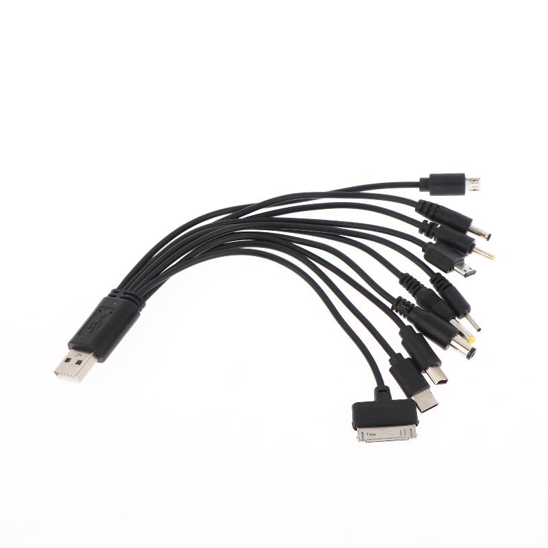 1 Pcs 20Cm Usb Power Charging Cable Wire Cord For Phone Universal 10 In 1 Micro Usb Dc Mobile Phone Charger Adapter Plug