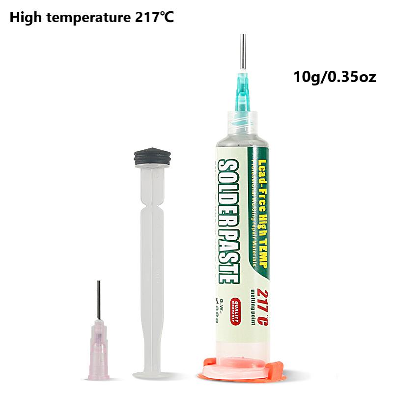 High-temperature Solder Paste 217°C (Sn99%Ag0.3%Cu0.7%), Electronic Solder Paste, Used for IC/PCB/BGA/SMD/repair with Melting Point of 217°C, No-clean