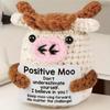 A Mini And Fun Positive Crochet Cow Gift Emotional Knitted Cow Animal Gift for Birthdays And Holidays
