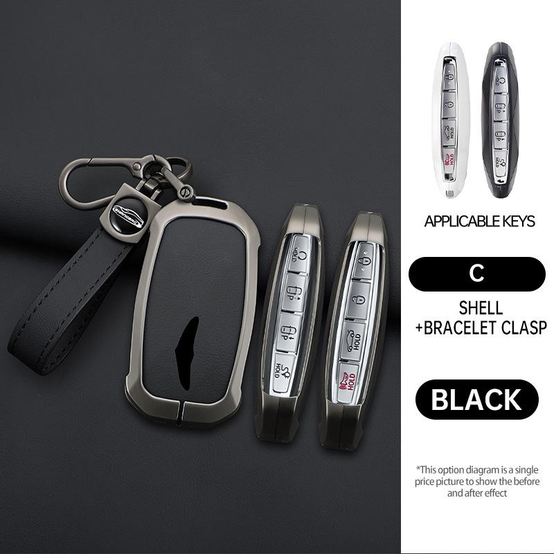 Interior Mouldings Car Key Cover Remote Case For Hyundai Genesis G80 2023 2024 2025 G70 G90 G90RS4 GV60 GV80 Zinc Alloy Keychain