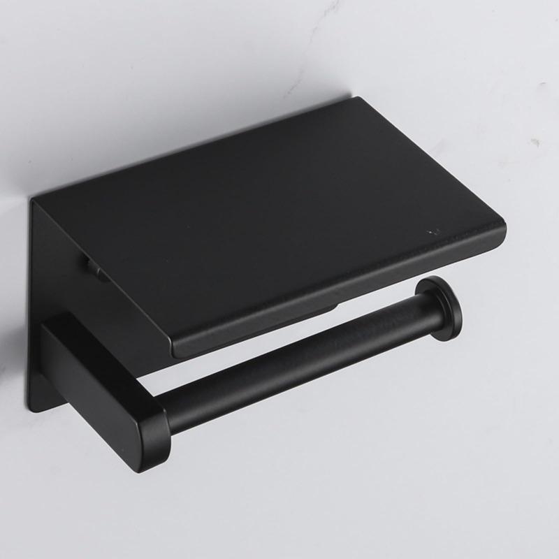 

Тримач серветок з нержавіючої сталі 304, тримач туалетного паперу, тримач туалетного паперу, неперфорована полиця для зберігання у ванній кімнаті, тримач туалетного паперу чорний