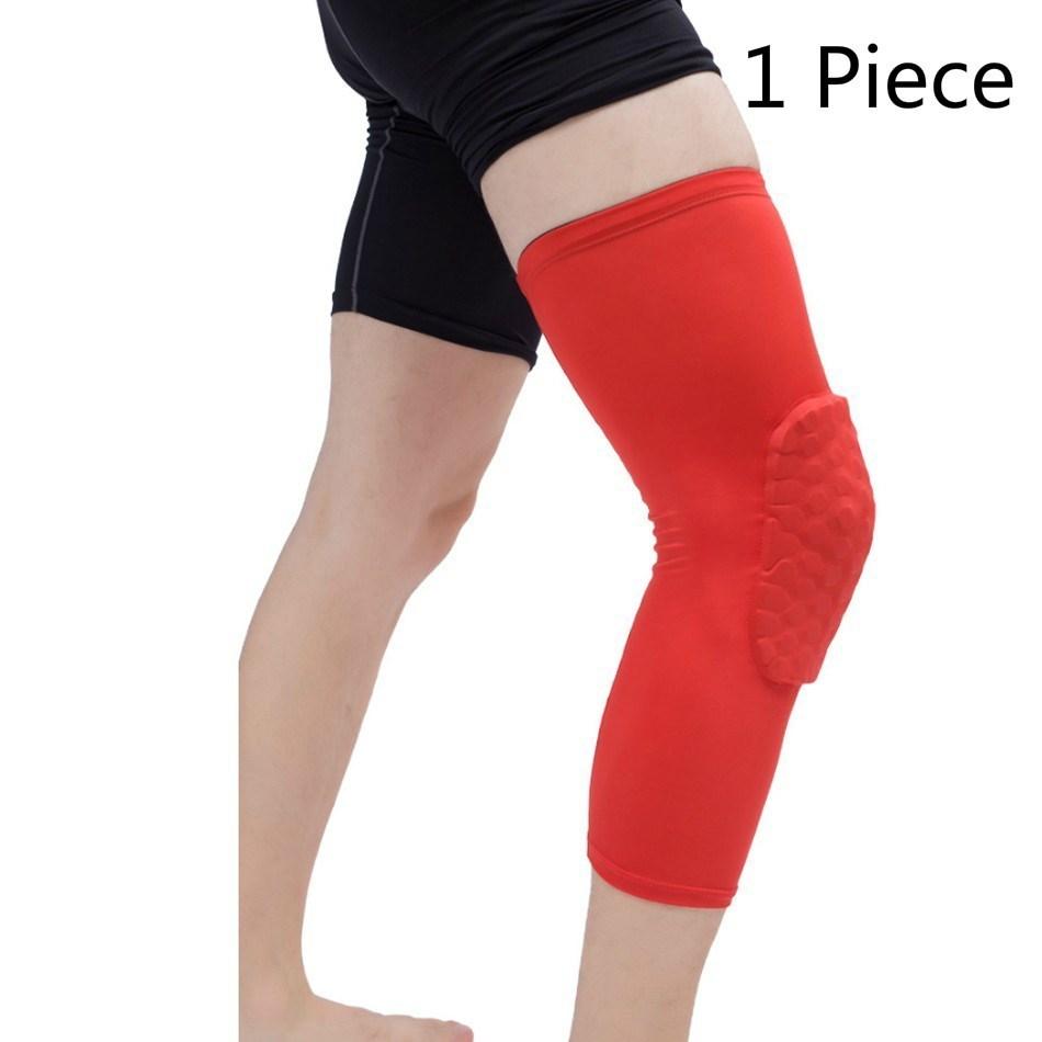 1PC Rodilleras de Baloncesto Rodillera Elástica de Panal Manga de Compresión Soporte de Espuma Protector de Rótula Voleibol Soporte