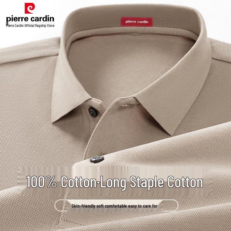 Pierre Cardin Men's 100% Cotton Long-Sleeve Polo Shirt