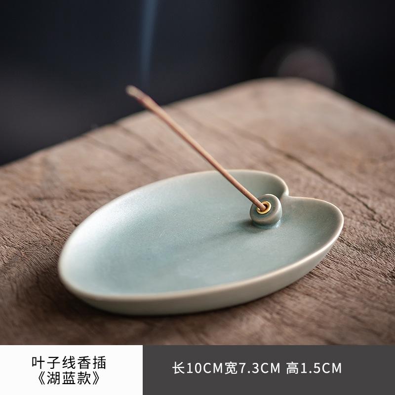 Chinesischer Keramik Blatt Räucherstäbchen Ofen Zuhause Arbeitszimmer Räucherhalter Aromatherapie Brenner Ofen Schreibtisch Dekoration Zubehör