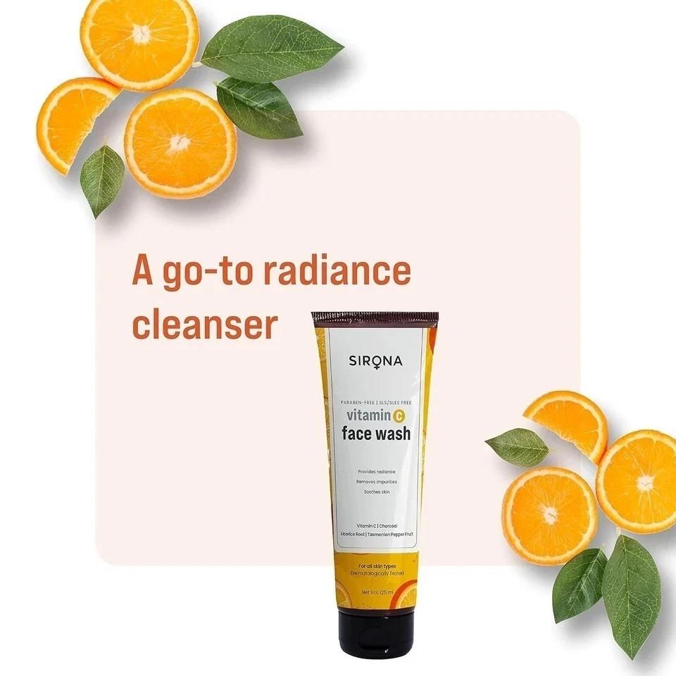 Sirona Vitamin C Face Wash for Men & Women – 125 Ml (Pack of 2)