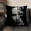 M-Marilyn Manson Rock Cushion Cover Natural Linen Organic Fabric Double-Sided Printing Sofa Home Decor Gift Pillow Case