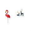 Flamingo Reindeer Garden Sculpture Figurine Ornament for Holiday Home Decor Yard Art Deer Statue